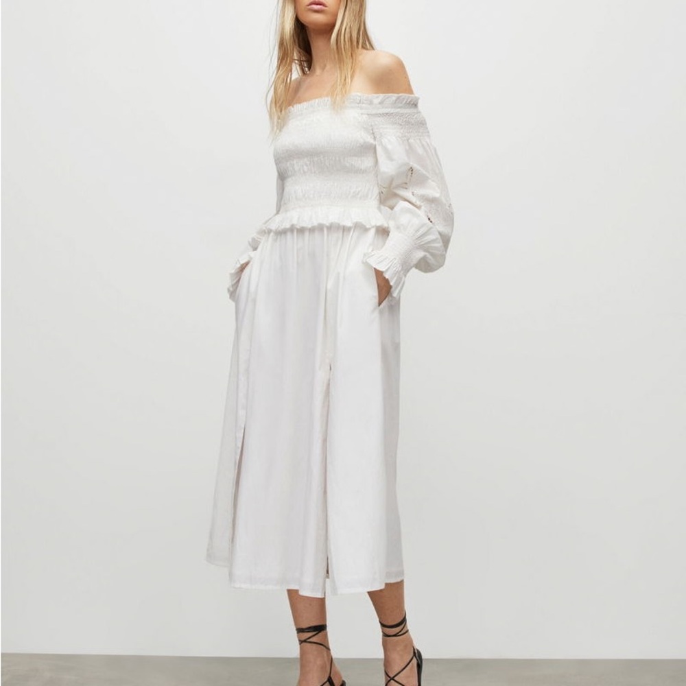All Saints Launa Broderie  Maxi Dress